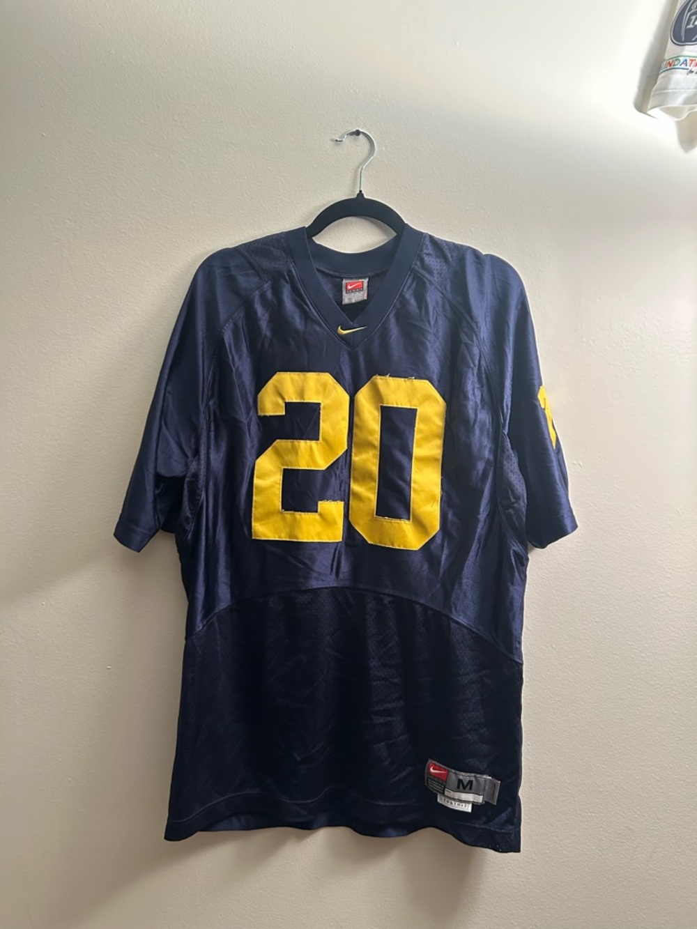 Nike Navy and Yellow 90’s Michigan Football Jersey with Number 20